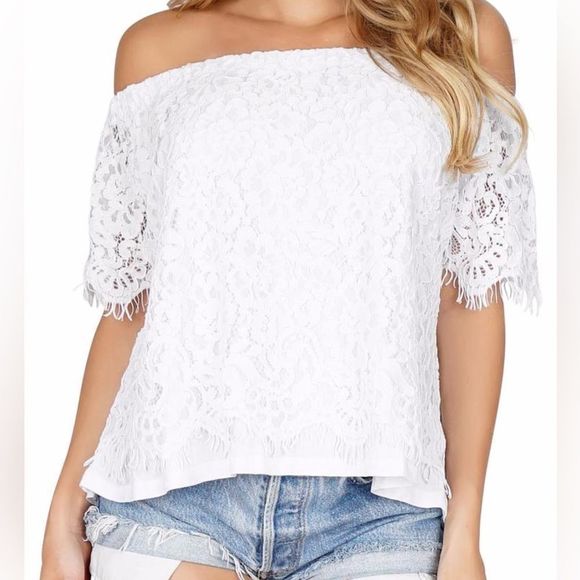 GENERATION LOVE Carley Lace Off -The-Shoulder Top NWT- size S - Picture 2 of 8
